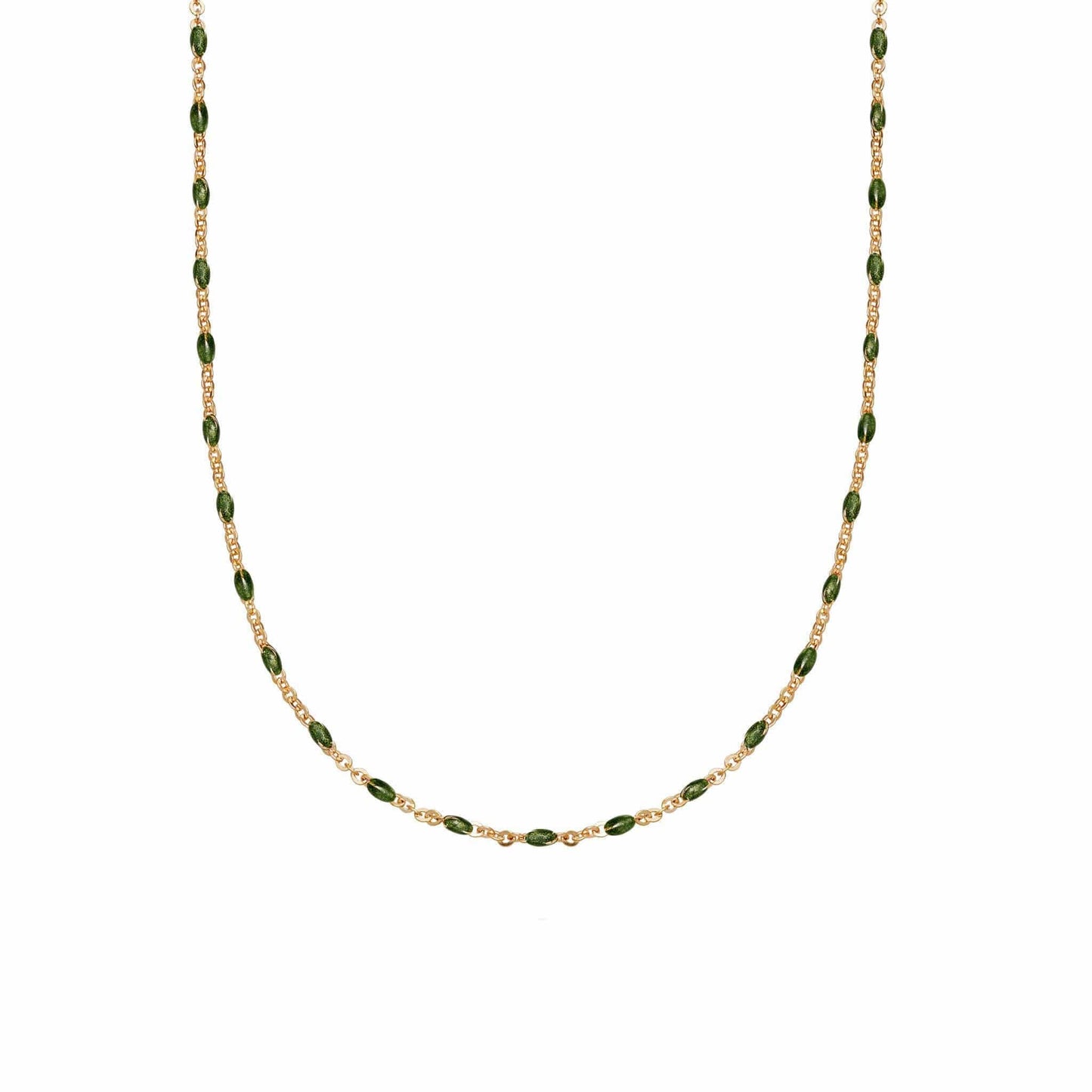 Enamel Beaded Necklace 18ct Gold Plate