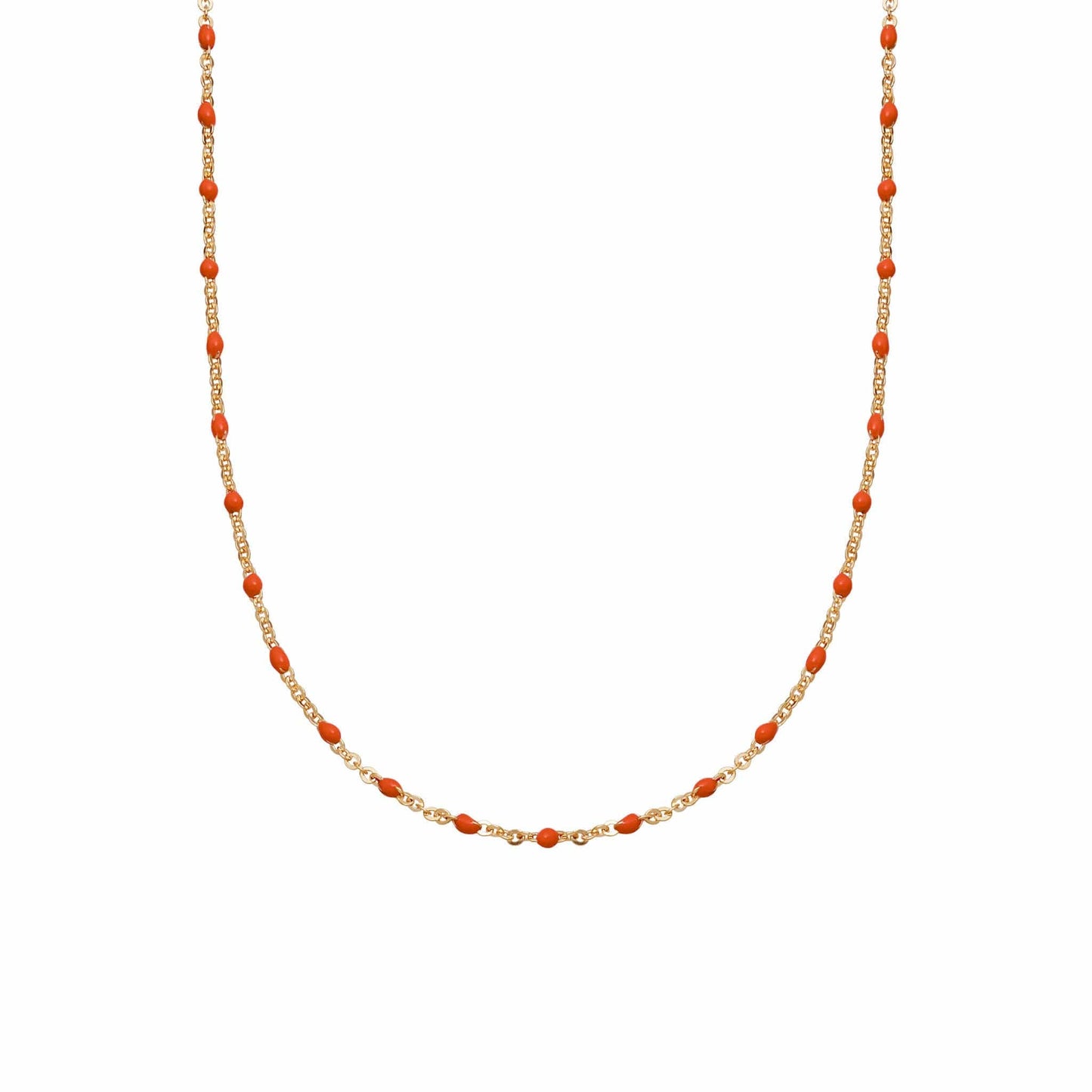 Enamel Beaded Necklace 18ct Gold Plate