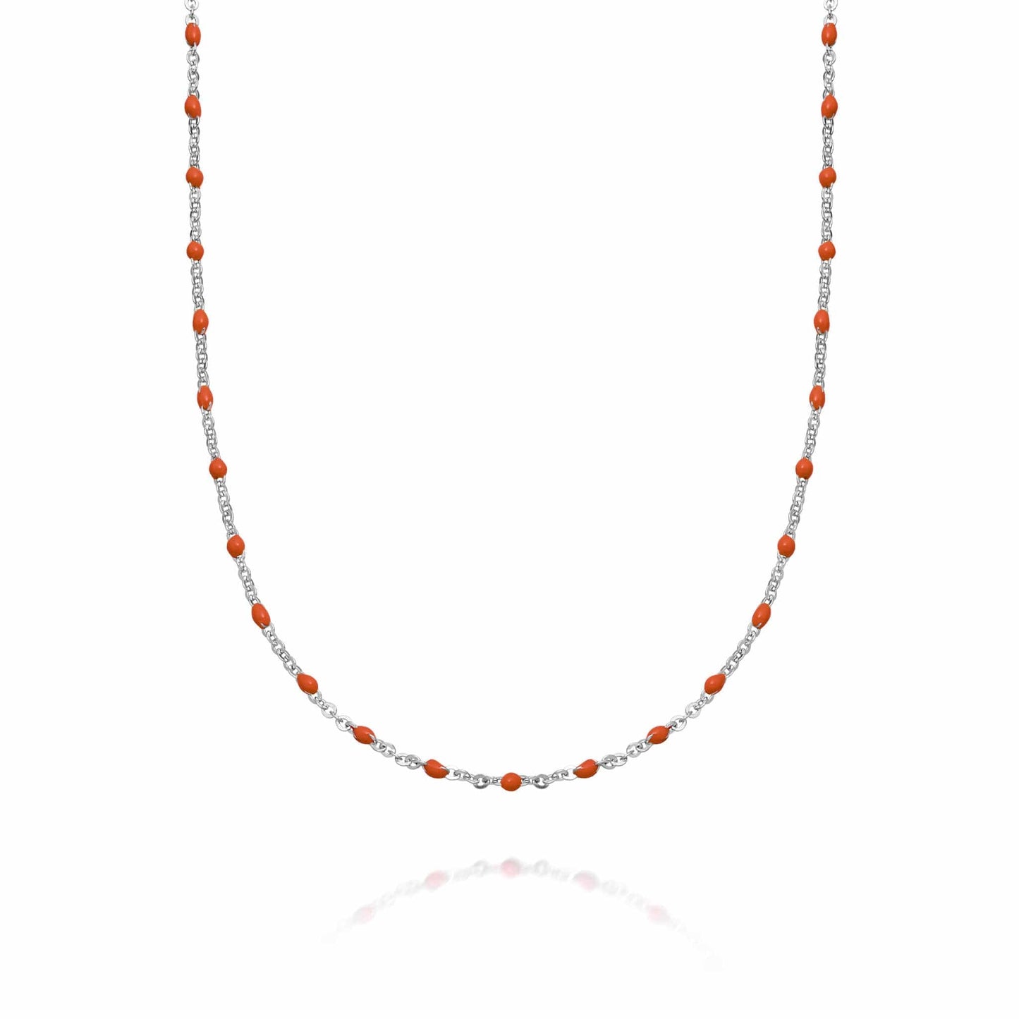Enamel Beaded Necklace Sterling Silver