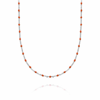 Enamel Beaded Necklace Sterling Silver