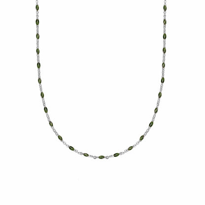 Enamel Beaded Necklace Sterling Silver