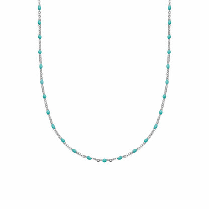 Enamel Beaded Necklace Sterling Silver