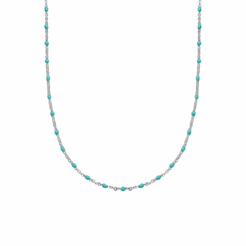 Enamel Beaded Necklace Sterling Silver