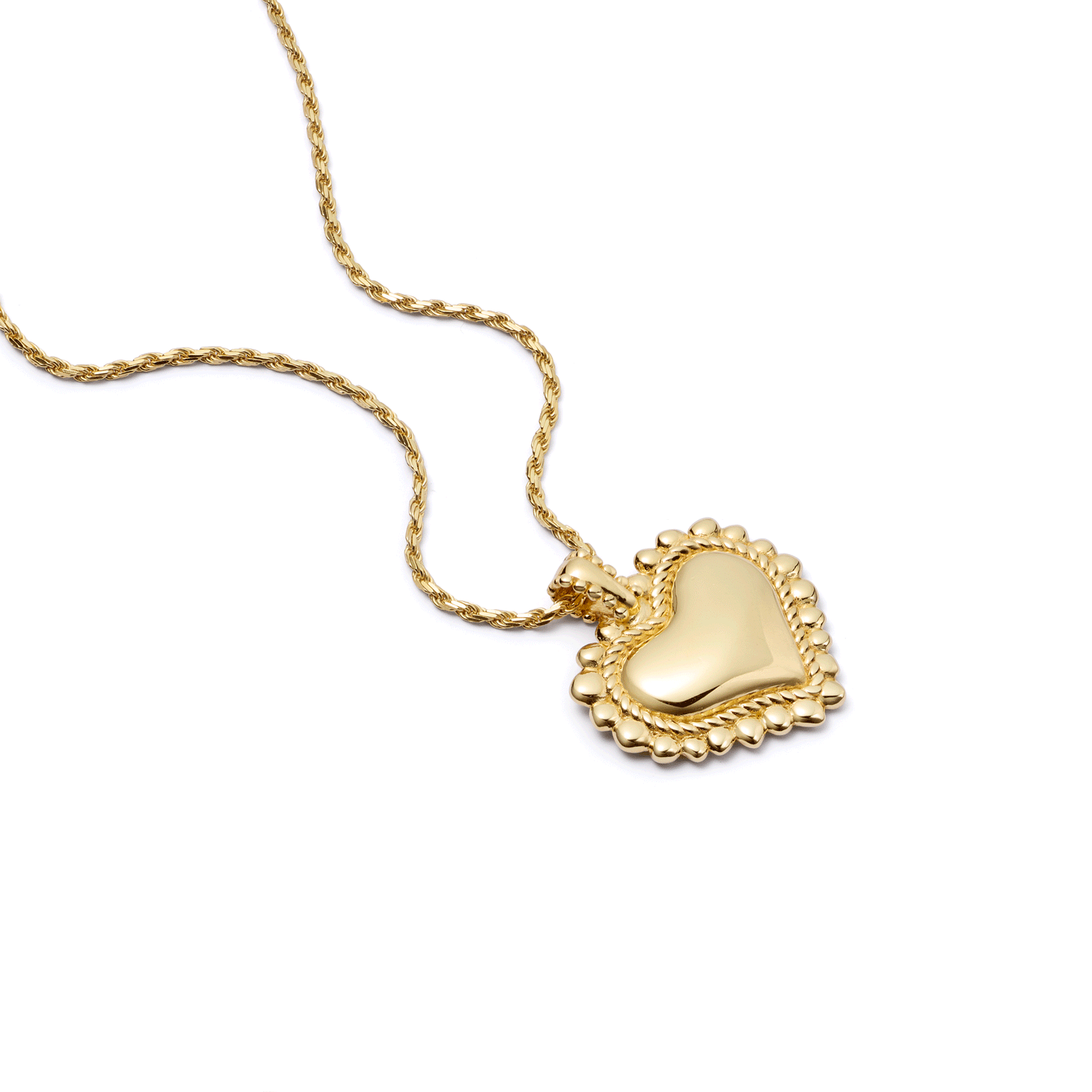 Engravable Bobble Heart Necklace 18ct Gold Plate