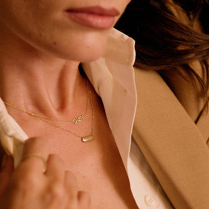Engravable Pebble Necklace 9ct Solid Gold