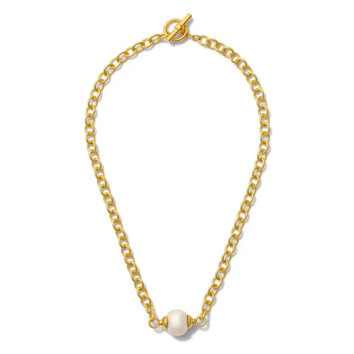 Essential Pebble Pearl Necklace Gold 16"