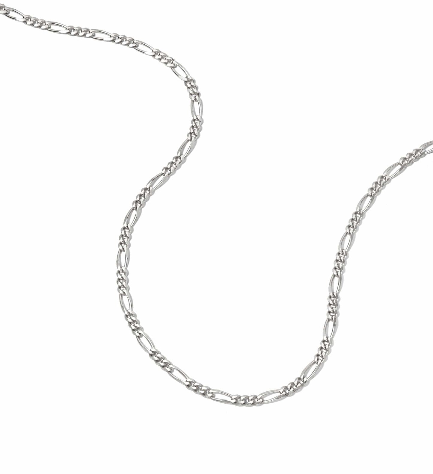 Fine Figaro Chain Necklace Sterling Silver