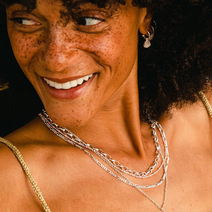 Fine Figaro Chain Necklace Sterling Silver