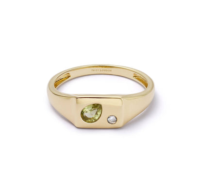 Estée Lalonde Birthstone Signet Ring 14ct Solid Gold