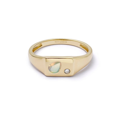 Estée Lalonde Birthstone Signet Ring 14ct Solid Gold