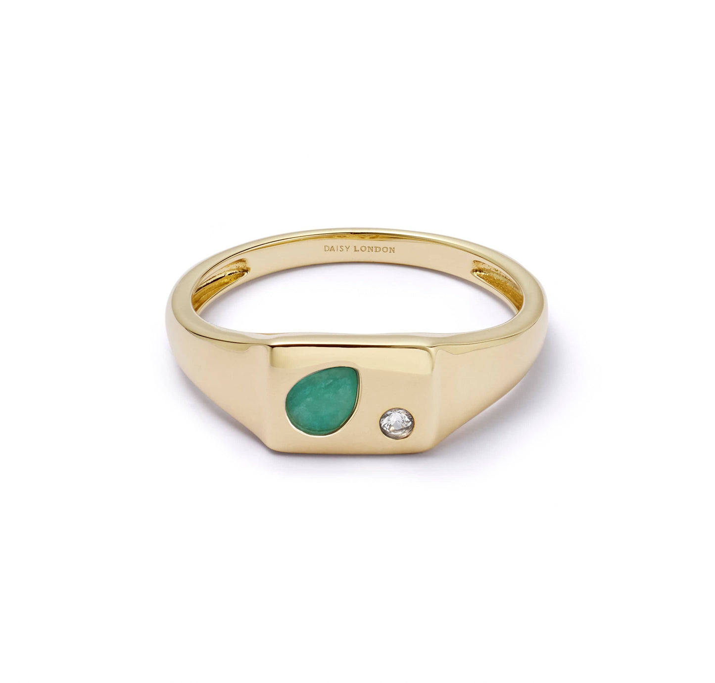 Estée Lalonde Birthstone Signet Ring 14ct Solid Gold