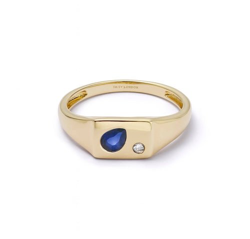 Estée Lalonde Birthstone Signet Ring 14ct Solid Gold
