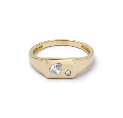 Estée Lalonde Birthstone Signet Ring 14ct Solid Gold