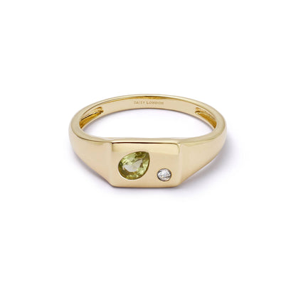 Estée Lalonde Birthstone Signet Ring 18ct Gold Plate