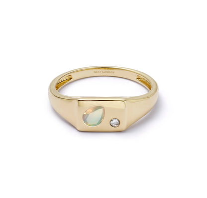 Estée Lalonde Birthstone Signet Ring 18ct Gold Plate