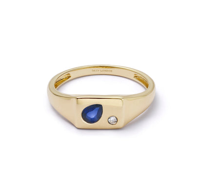 Estée Lalonde Birthstone Signet Ring 18ct Gold Plate