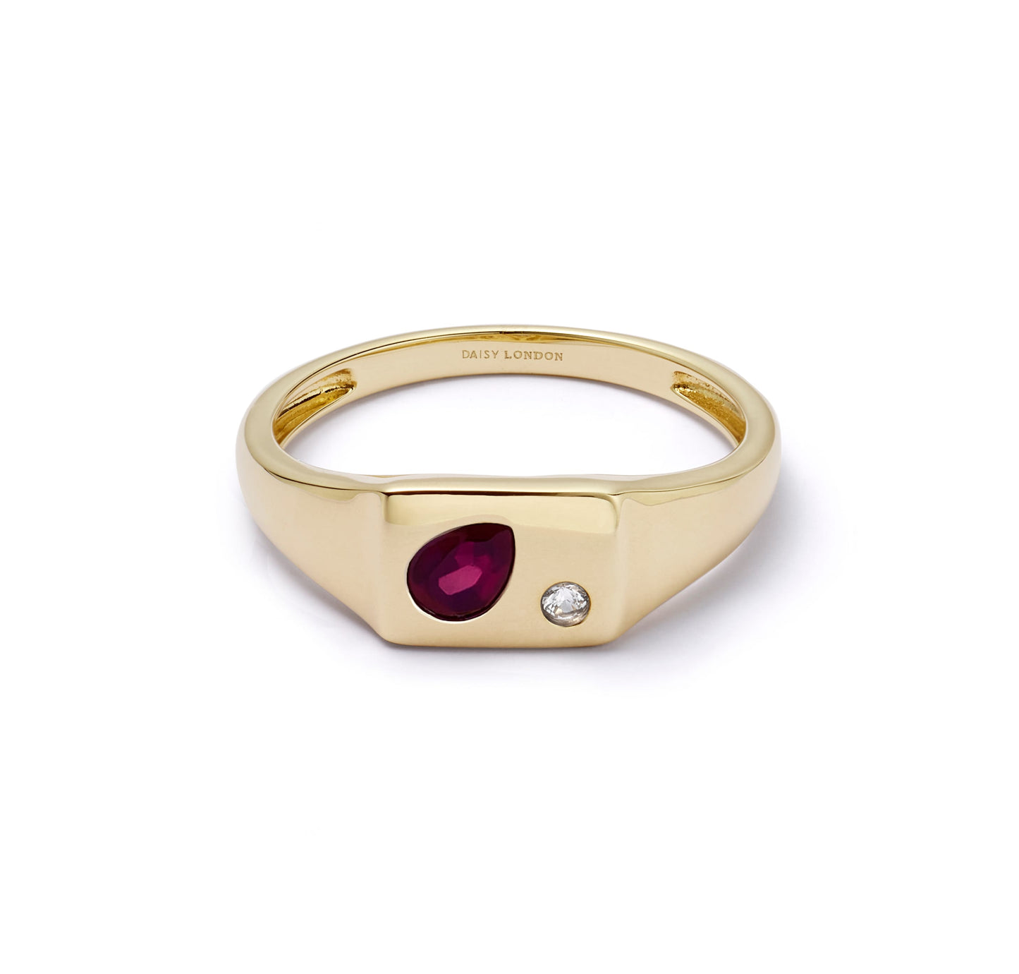 Estée Lalonde Birthstone Signet Ring 18ct Gold Plate