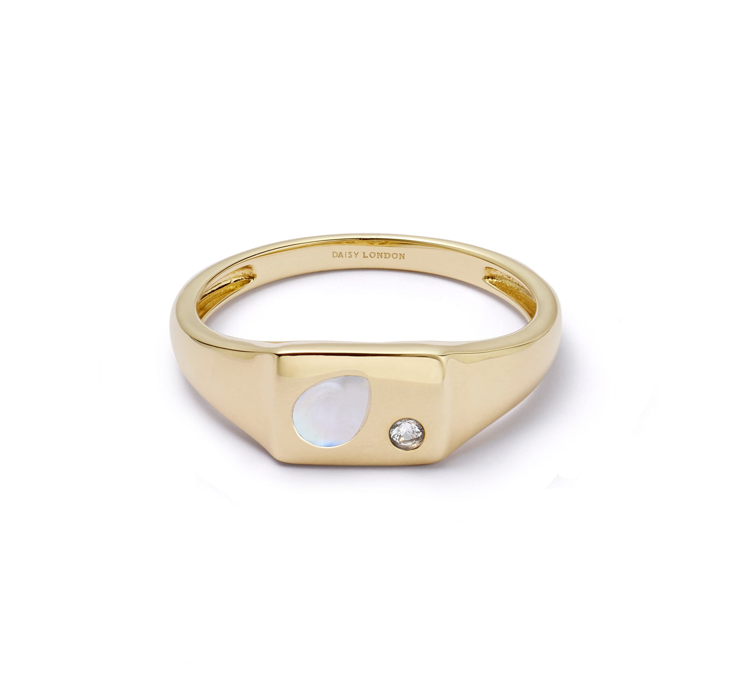 Estée Lalonde Birthstone Signet Ring 18ct Gold Plate