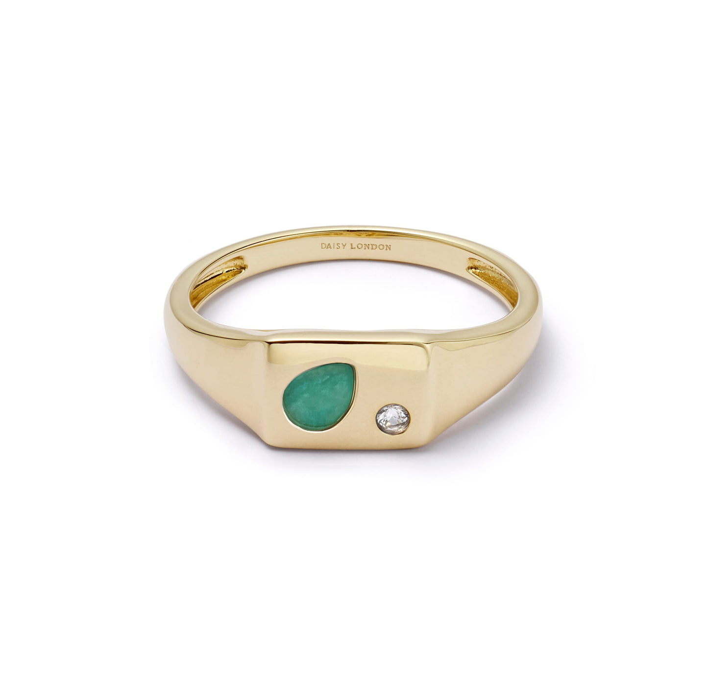 Estée Lalonde Birthstone Signet Ring 18ct Gold Plate