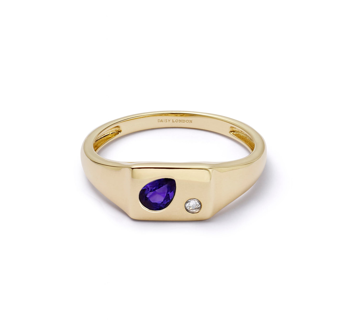 Estée Lalonde Birthstone Signet Ring 18ct Gold Plate