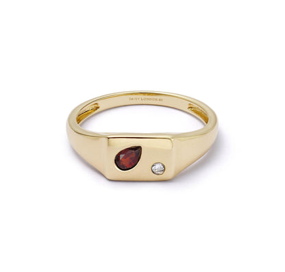 Estée Lalonde Birthstone Signet Ring 9ct Solid Gold