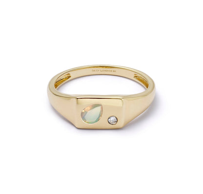 Estée Lalonde Birthstone Signet Ring 9ct Solid Gold