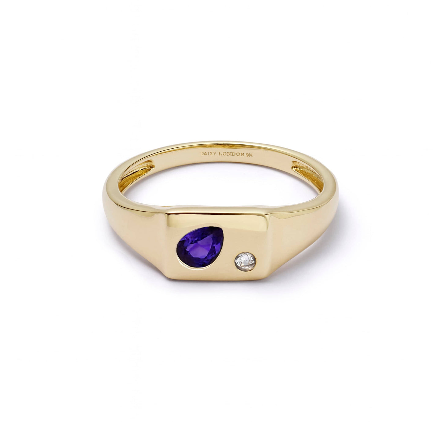 Estée Lalonde Birthstone Signet Ring 9ct Solid Gold