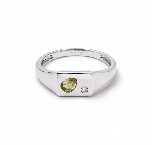 Estée Lalonde Birthstone Signet Ring Sterling Silver