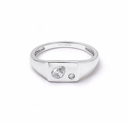 Estée Lalonde Birthstone Signet Ring Sterling Silver