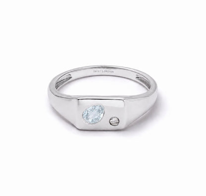 Estée Lalonde Birthstone Signet Ring Sterling Silver