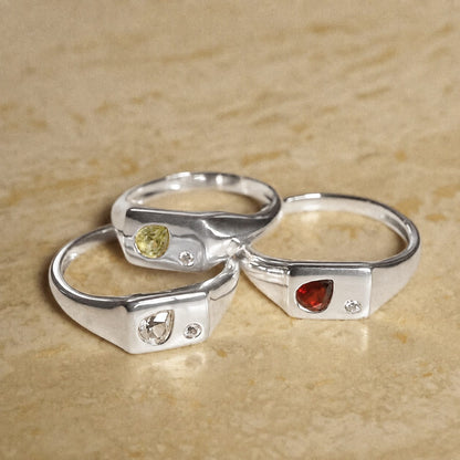 Estée Lalonde Birthstone Signet Ring Sterling Silver