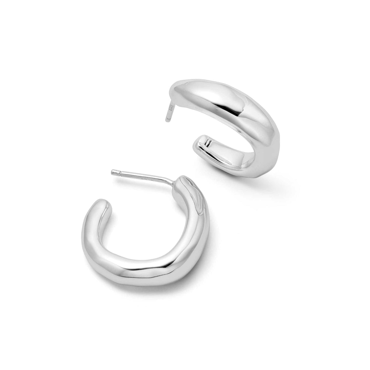 Estée Lalonde Chunky Organic Hoop Earrings Sterling Silver