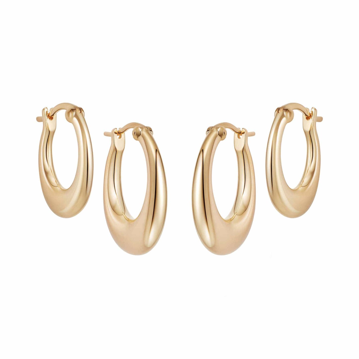Estée Lalonde Ellipse Earring Layering Set 18ct Gold Plate