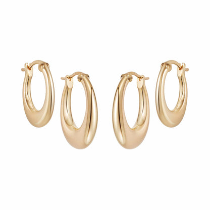 Estée Lalonde Ellipse Earring Layering Set 18ct Gold Plate