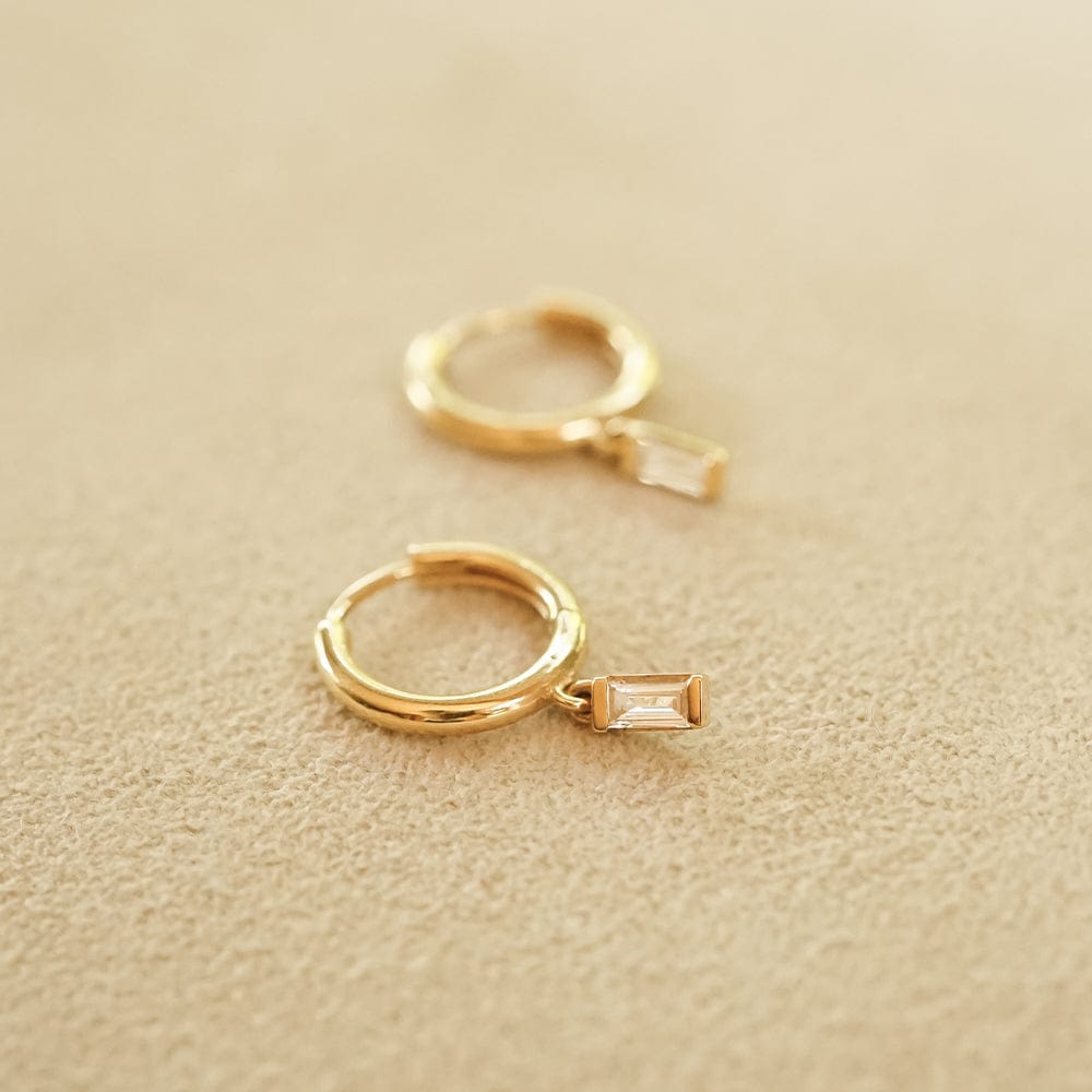 Estée Lalonde Fine Baguette Diamond Earring Stack 14ct Solid Gold