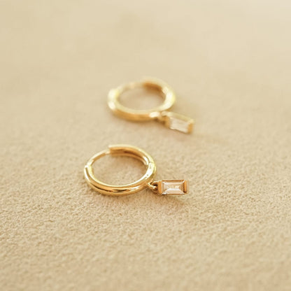 Estée Lalonde Fine Baguette Diamond Earring Stack 14ct Solid Gold