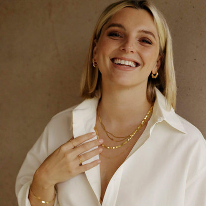 Estée Lalonde Delicate Box Chain Ring 18ct Gold Plate