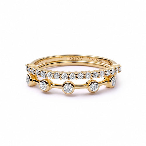 Estée Lalonde Fine Diamond And Sapphire Ring Stack 14ct Solid Gold