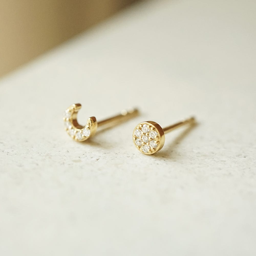 Estée Lalonde Fine Diamond Sun Stud Earring 14ct Solid Gold