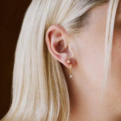 Estée Lalonde Fine Diamond Sun Stud Earring 14ct Solid Gold
