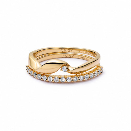 Estée Lalonde Fine Diamond Ring Stack 14ct Solid Gold