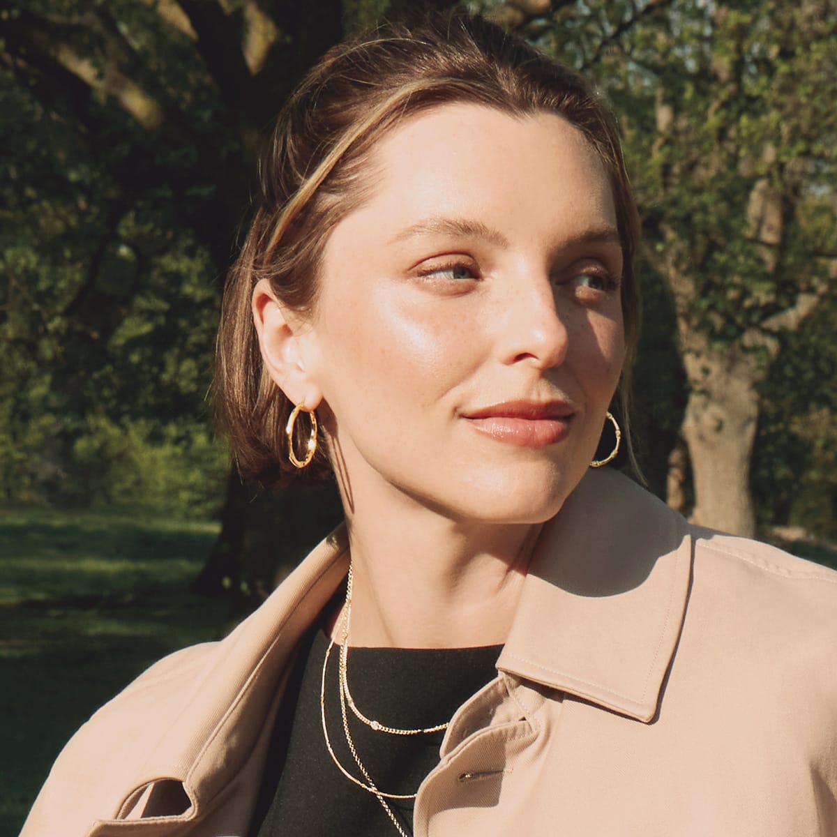 Estée Lalonde Goddess Glow Hoop Earrings 18ct Gold Plate