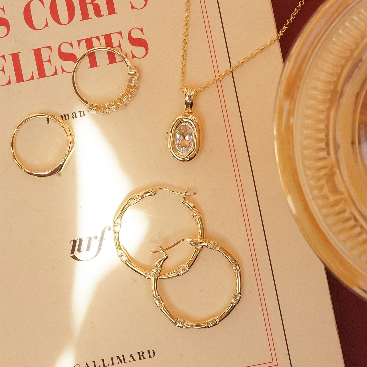 Estée Lalonde Goddess Glow Hoop Earrings 18ct Gold Plate