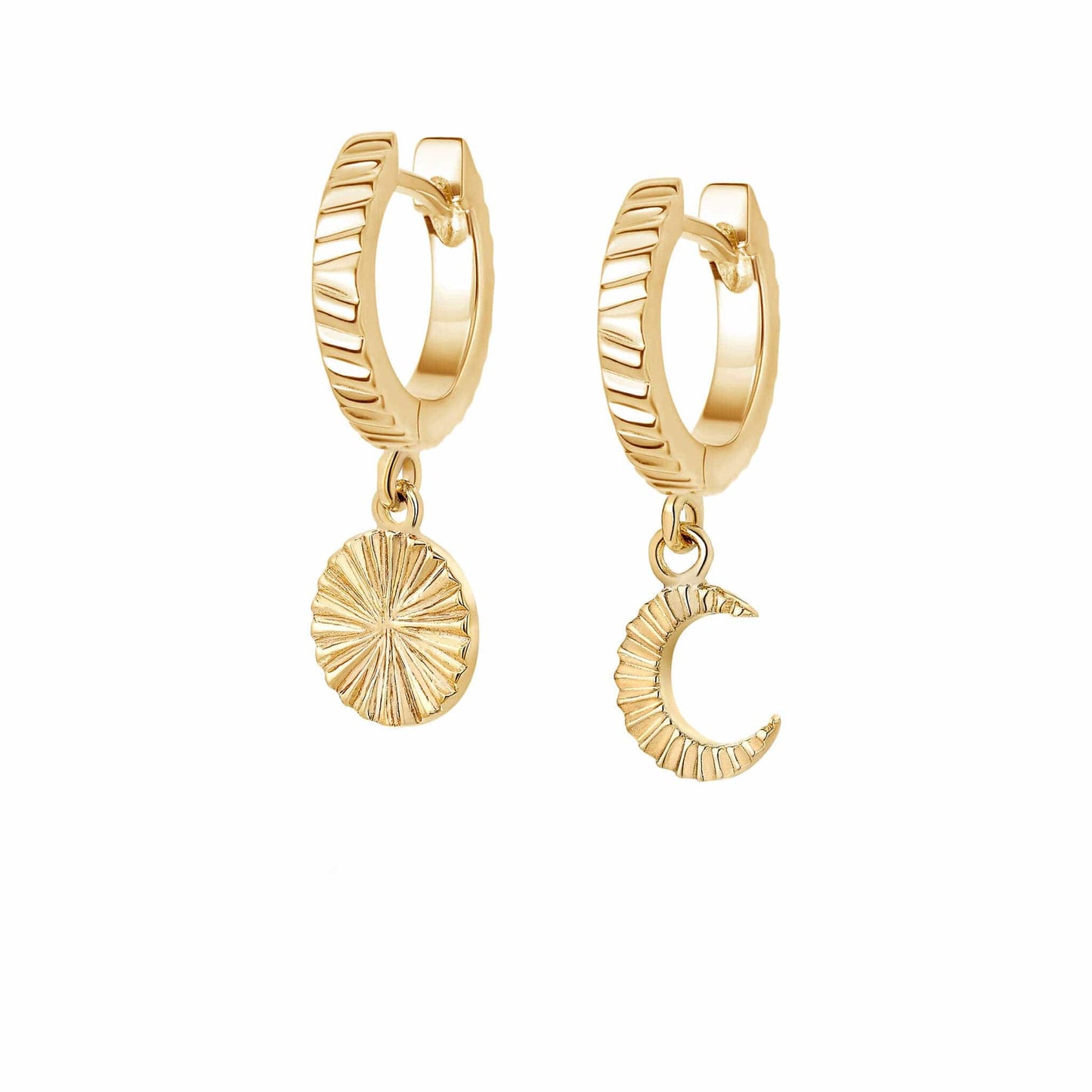 Estée Lalonde Luna Huggie Charm Earrings 18ct Gold Plate