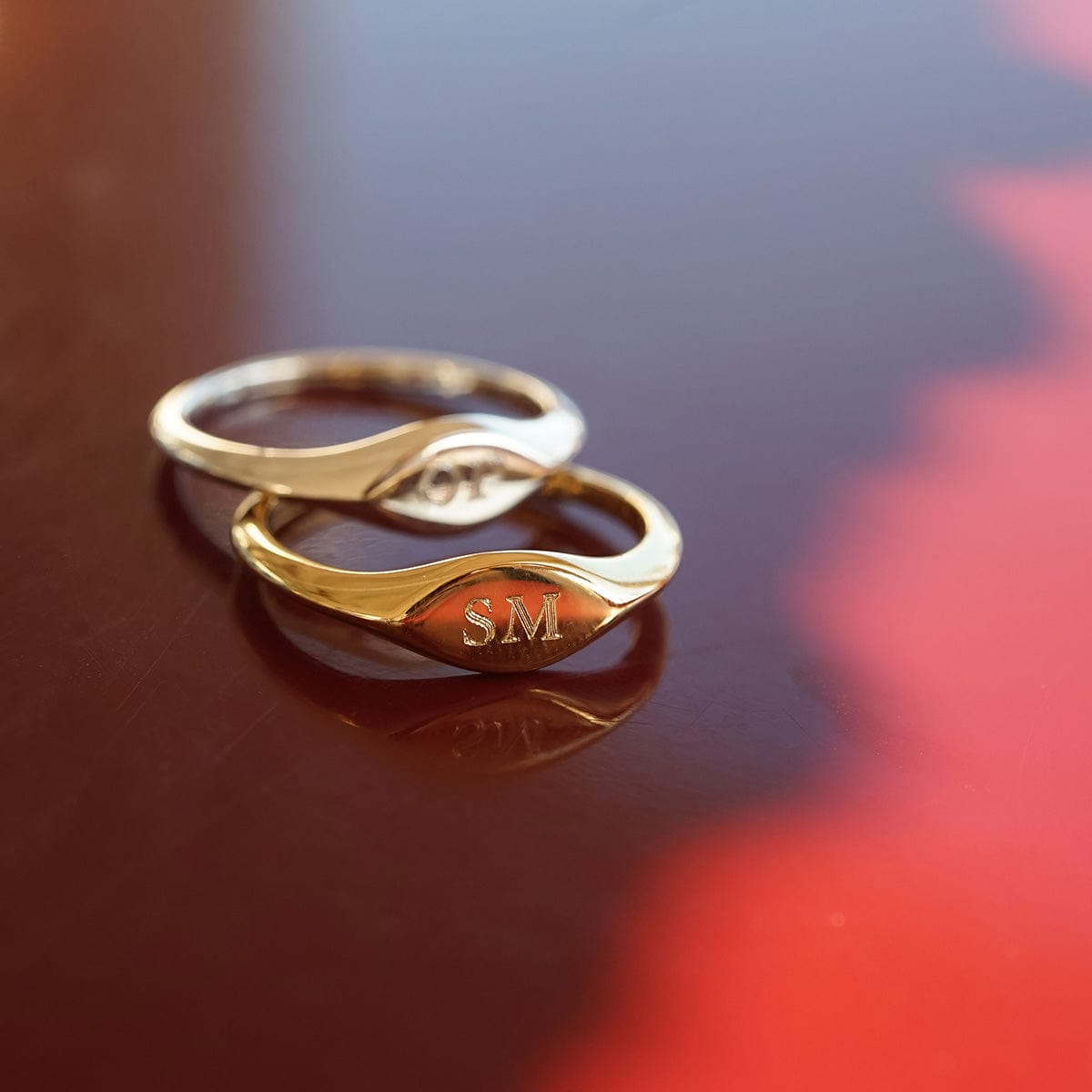 Estée Lalonde Mini Signet Ring 18ct Gold Plate