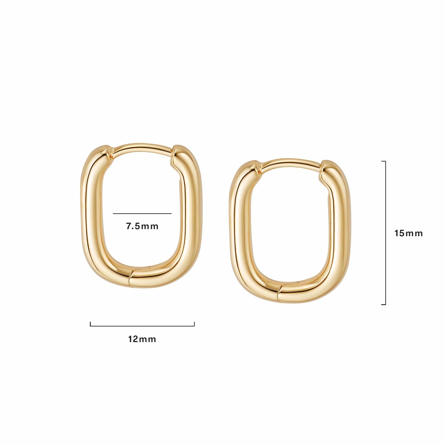 Estée Lalonde Mini Square Hoop Earrings 18ct Gold Plate