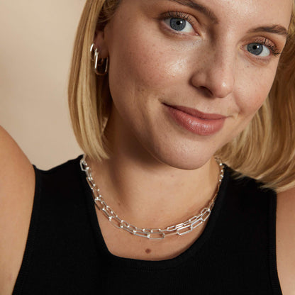 Estée Lalonde Open Box Chain Layering Set Sterling Silver