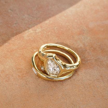 Estée Lalonde Sapphire Organic Ring Stack 18ct Gold Plate