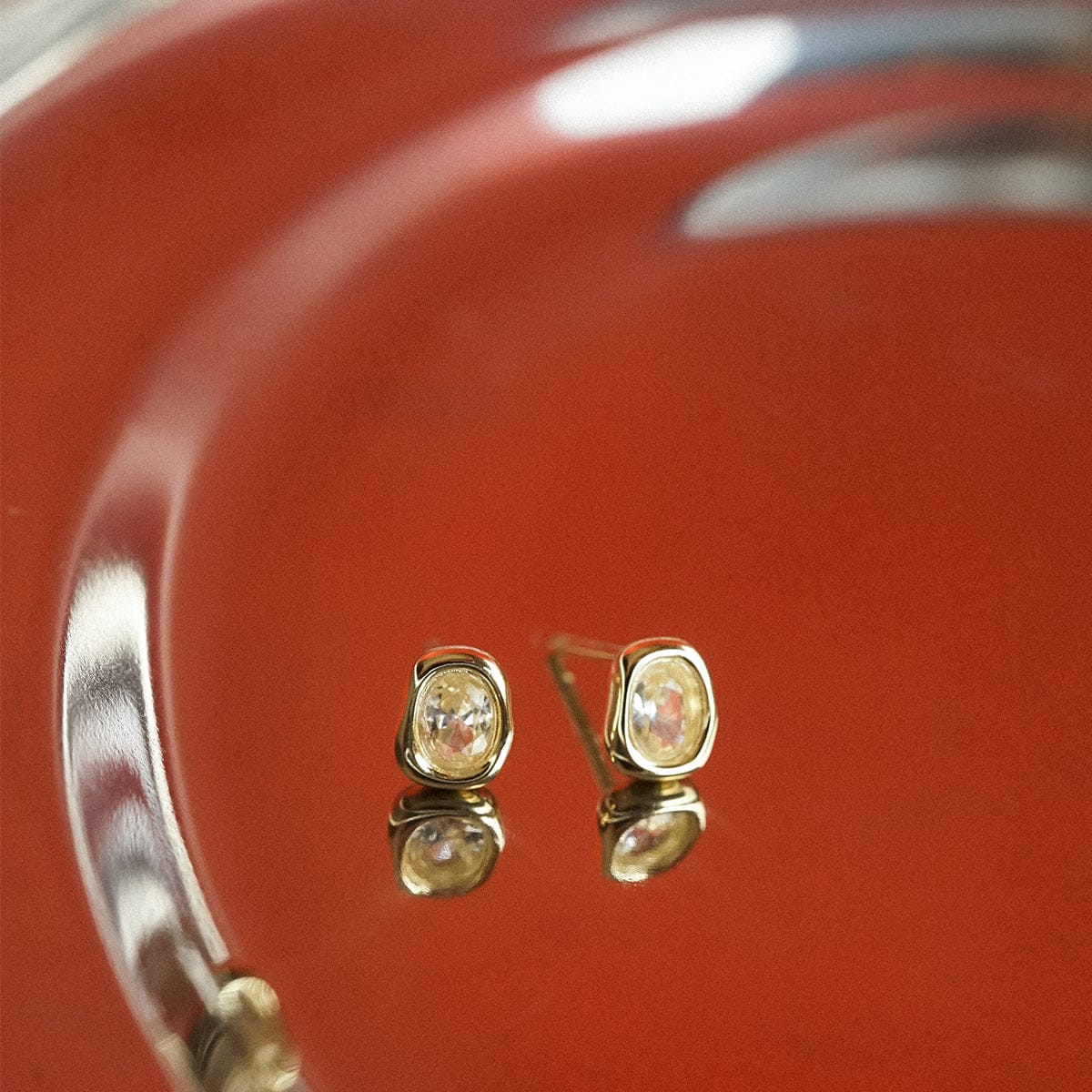 Estée Lalonde Sapphire Organic Stud Earrings 18ct Gold Plate