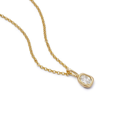 Estée Lalonde Sapphire Pendant Necklace 18ct Gold Plate